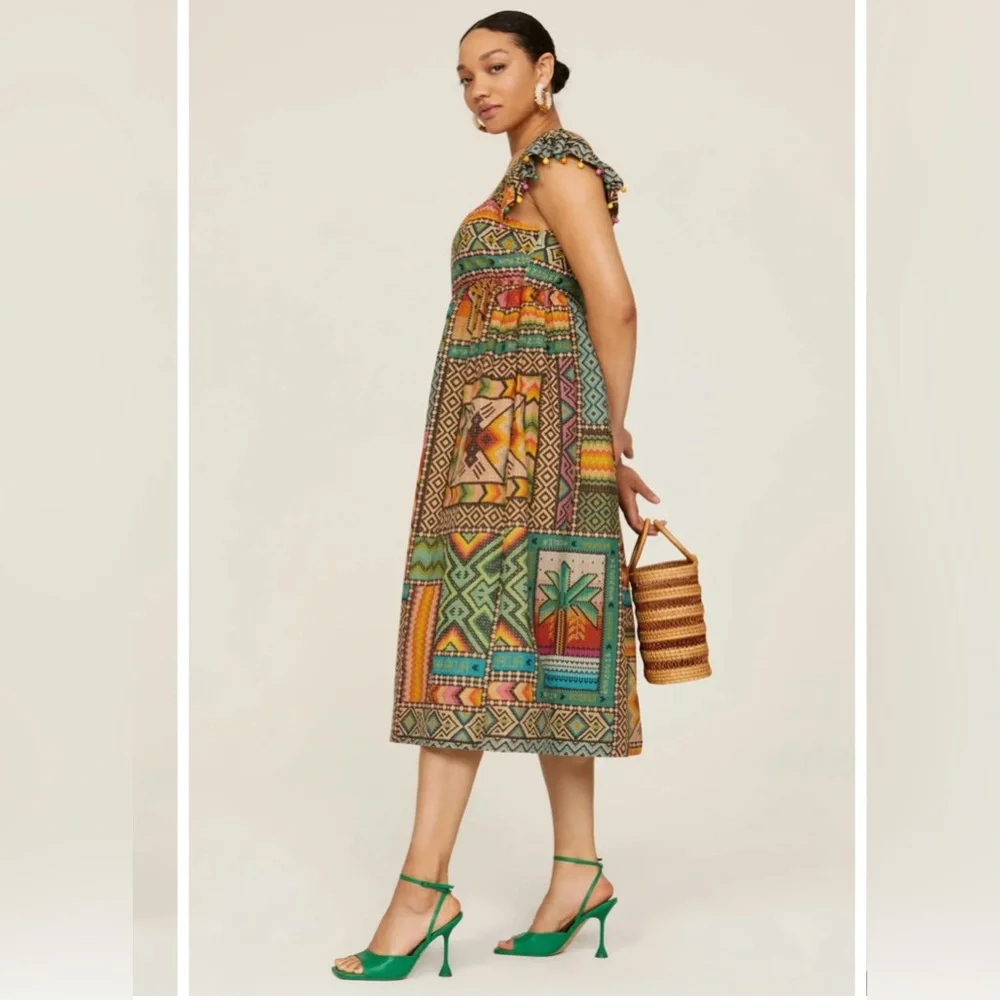 FARM Rio Colorful Geometric Midi Dress - Picture 2 of 11